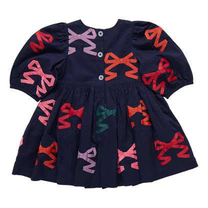 Girls Brooke Dress- Multi Bow Applique