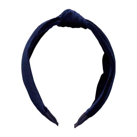 Velour Holly Headband- Navy