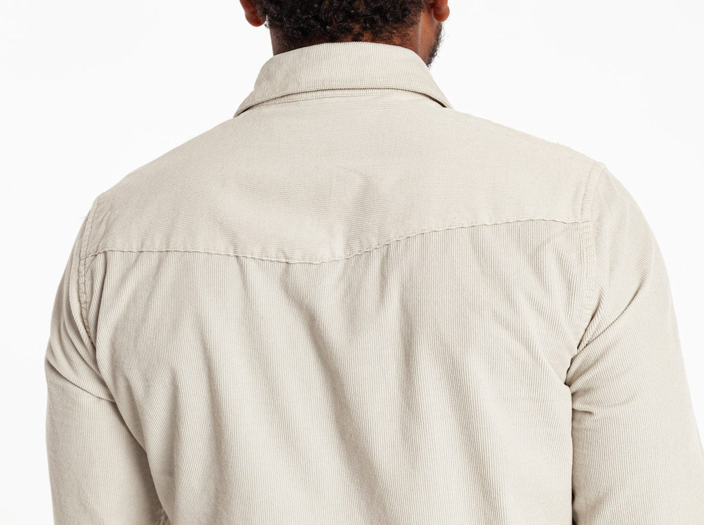 Long Sleeve Corduroy Pearl Snap- Silver Fox