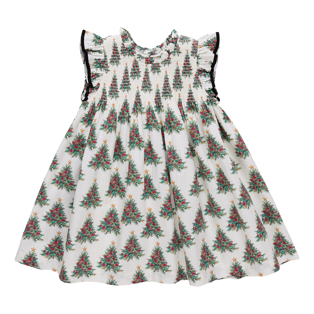 Girls Stevie Dress- Vintage Trees
