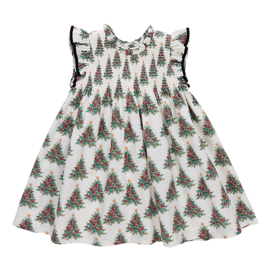 Girls Stevie Dress- Vintage Trees