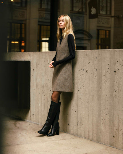 Tate Mini Dress- Fireside Herringbone