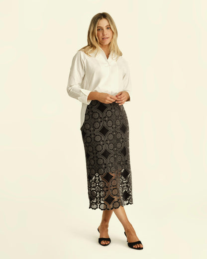 Betsey Button Down- Optic White