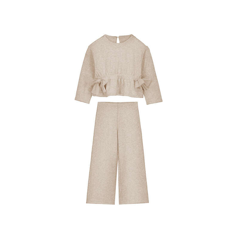 Knit Pants Set - Beige