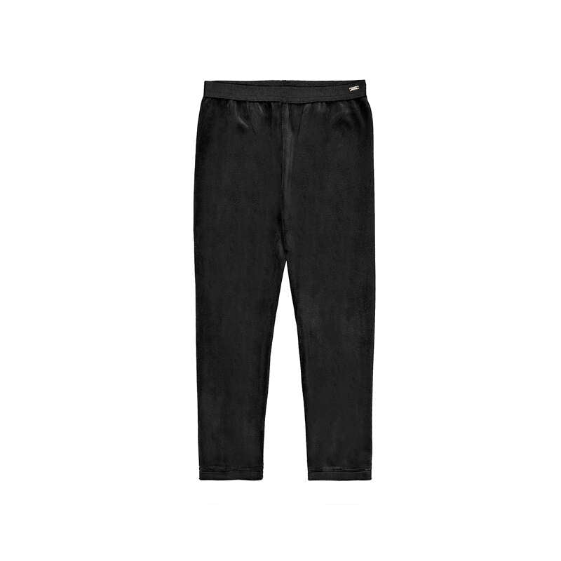 Girls Basic Velvet Leggings - Black