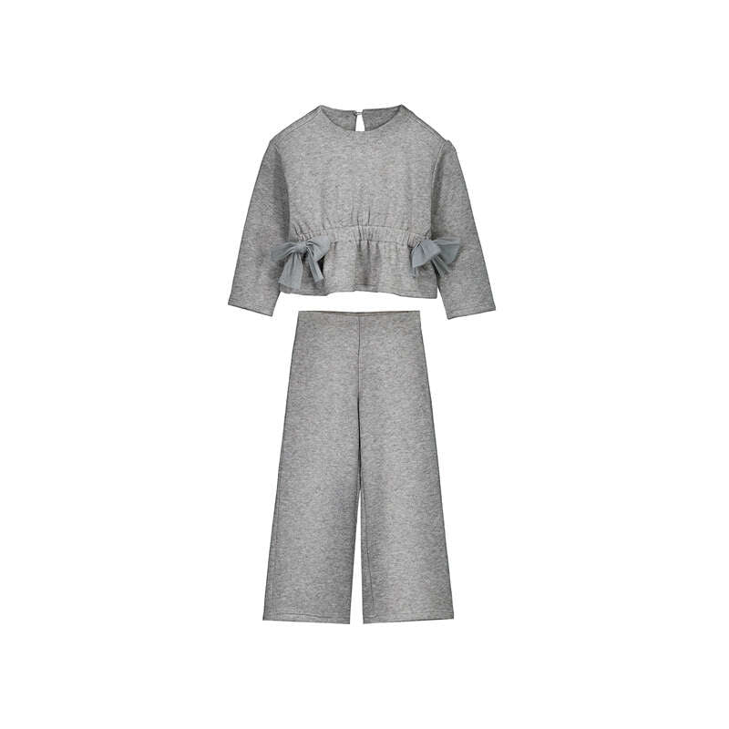 Knit Pants Set - Mix Gray