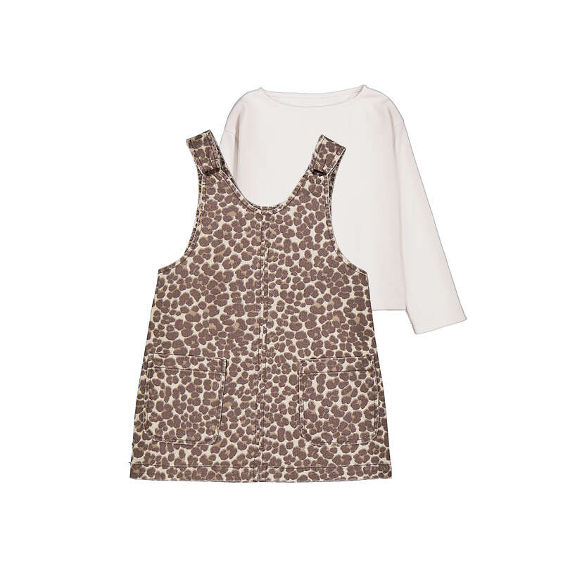 Twill Pinafore Dress- Chesnut