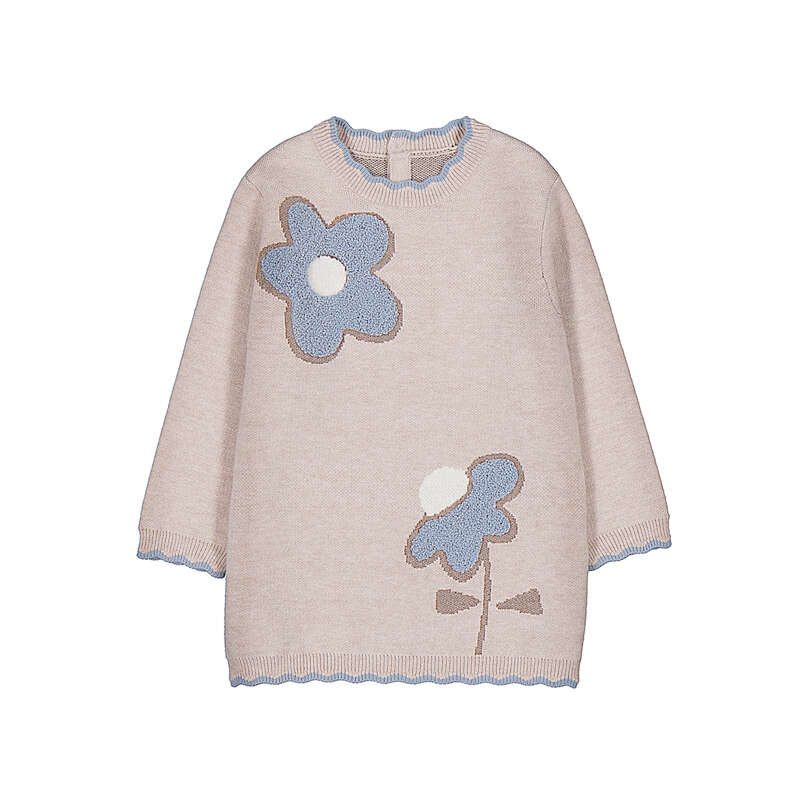 Knit Dress- Blue Flower