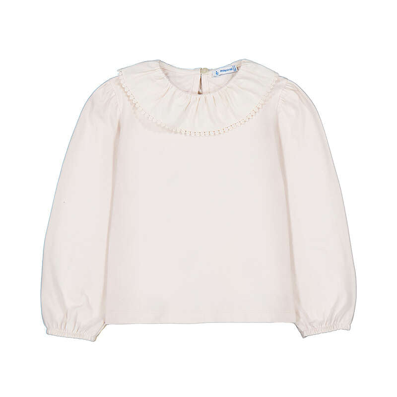 Ruffled Neckline Blouse- Soy
