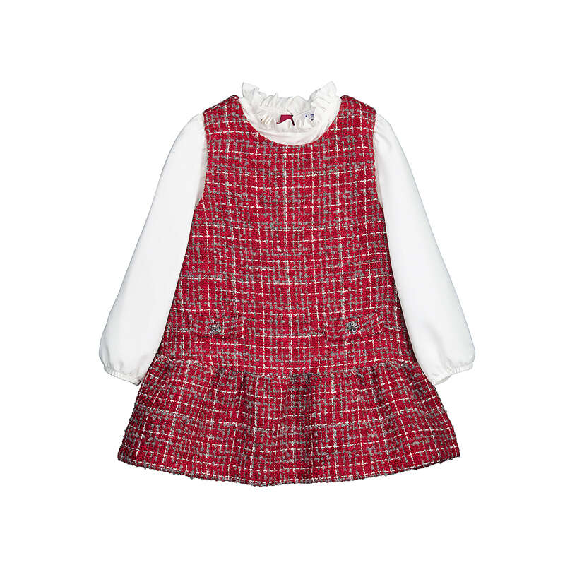 Red Pinafore Dress
