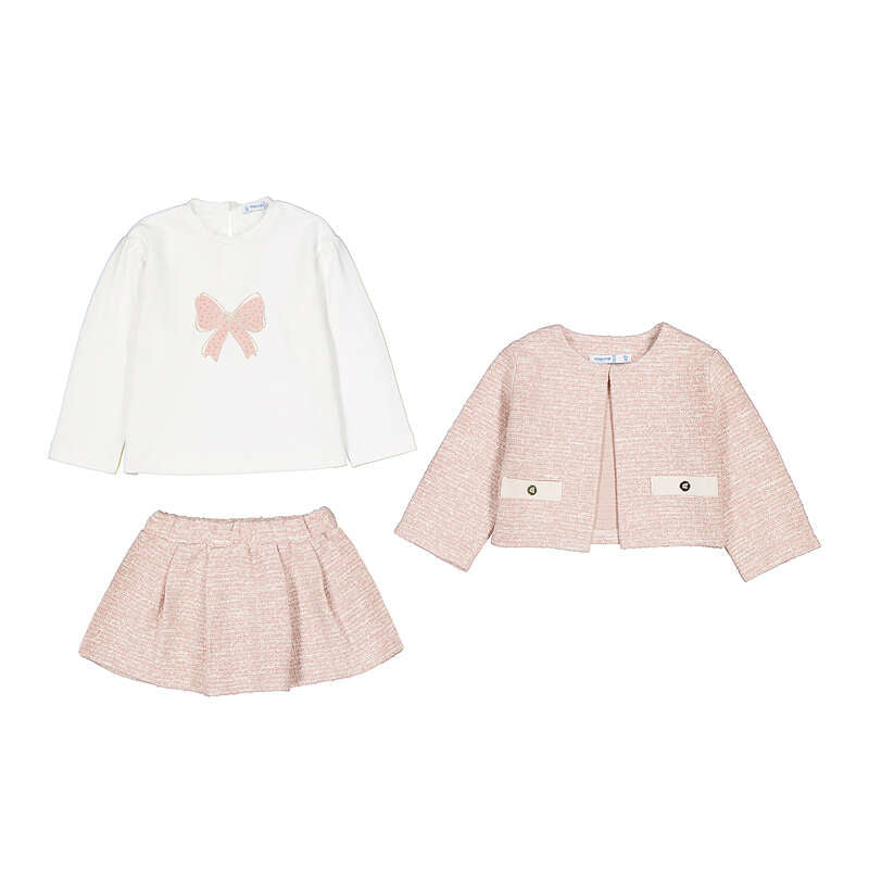 Tweed-Knit Skirt Set