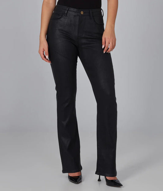 Billie High Rise Bootcut Jean- Coated Black