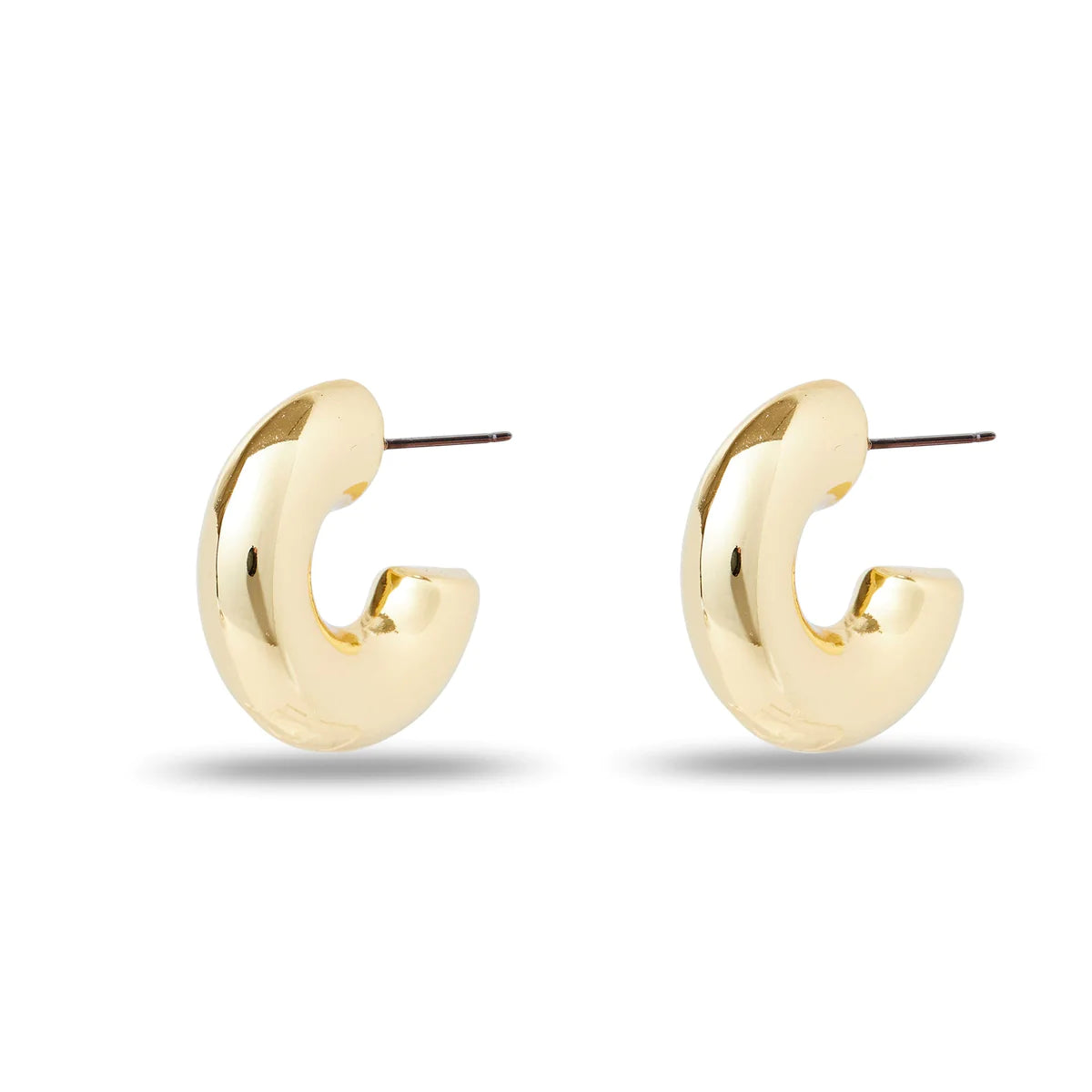 Chunky Gold Hoop Earrings- Small