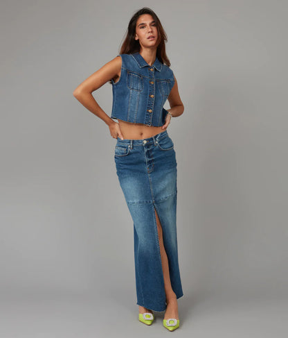 Madlyn Denim Maxi Skirt