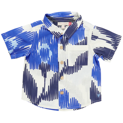 Boys Jack Shirt- Blue Ikat