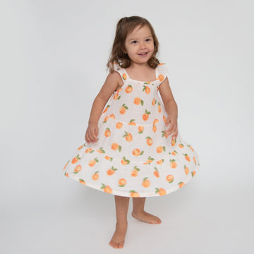 Twirly Sundress & Diaper Cover- Peaches