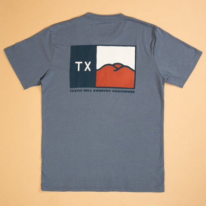 Hill Country Flag Tee- Faded Indigo