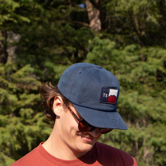 Hill Country Flag Guadalupe Snapback- Weathered Navy