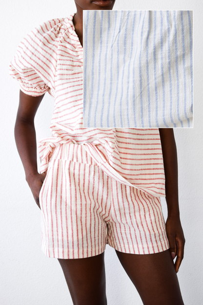 Pull-on Shorts— Blue Stripe