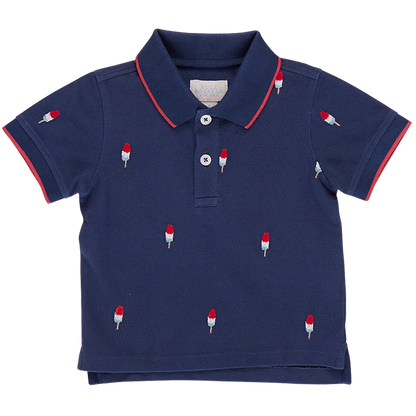 Boys Alec Shirt- Navy Rocket Pop Embroidery