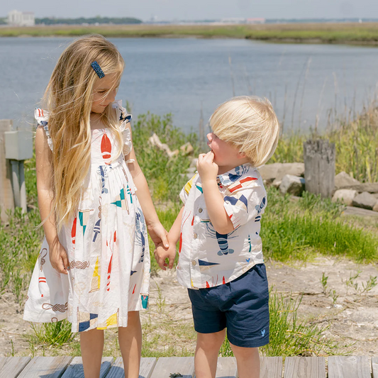 Girls Ailee Dress- Nautical Notions