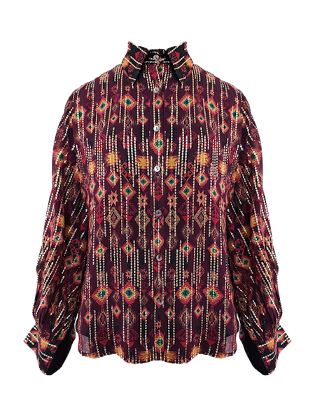 Tunisia Maroon Printed Shirt