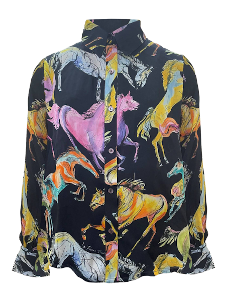 Kena Black Horse Printed Shirt