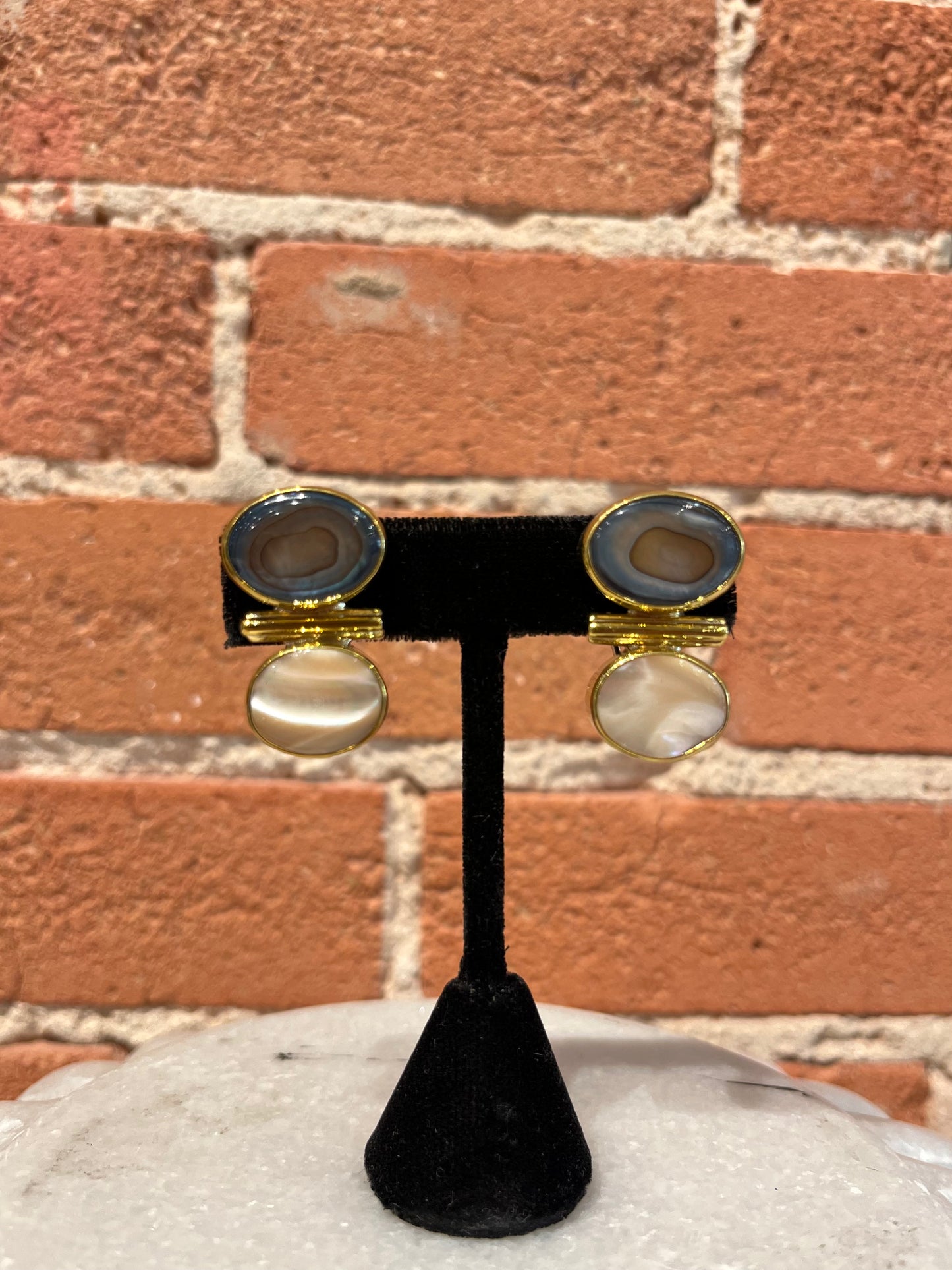 Jan Maclaughlin Earrings- Blue Abalone