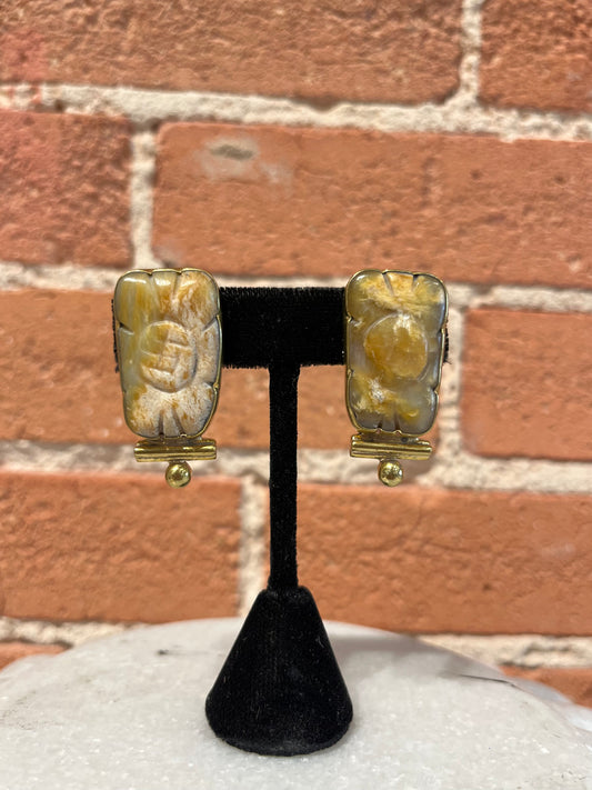 Jan McLaughlin Earrings- Yellow Jadeite