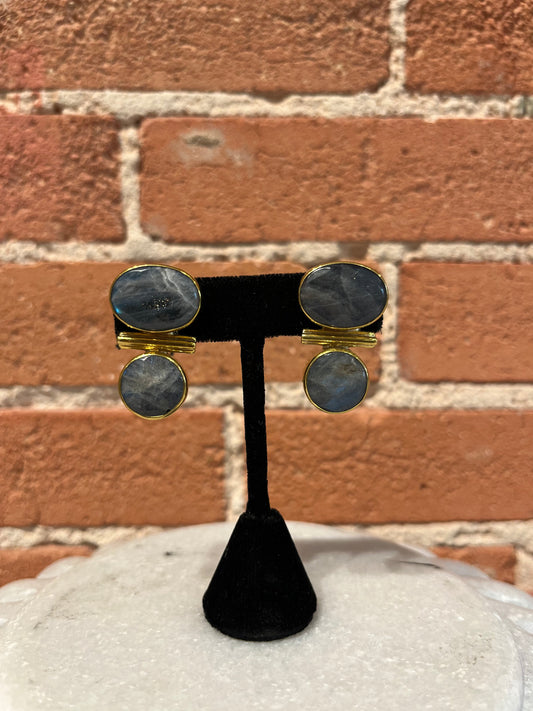 Jan McLaughlin Earrings- Gray Labradorite