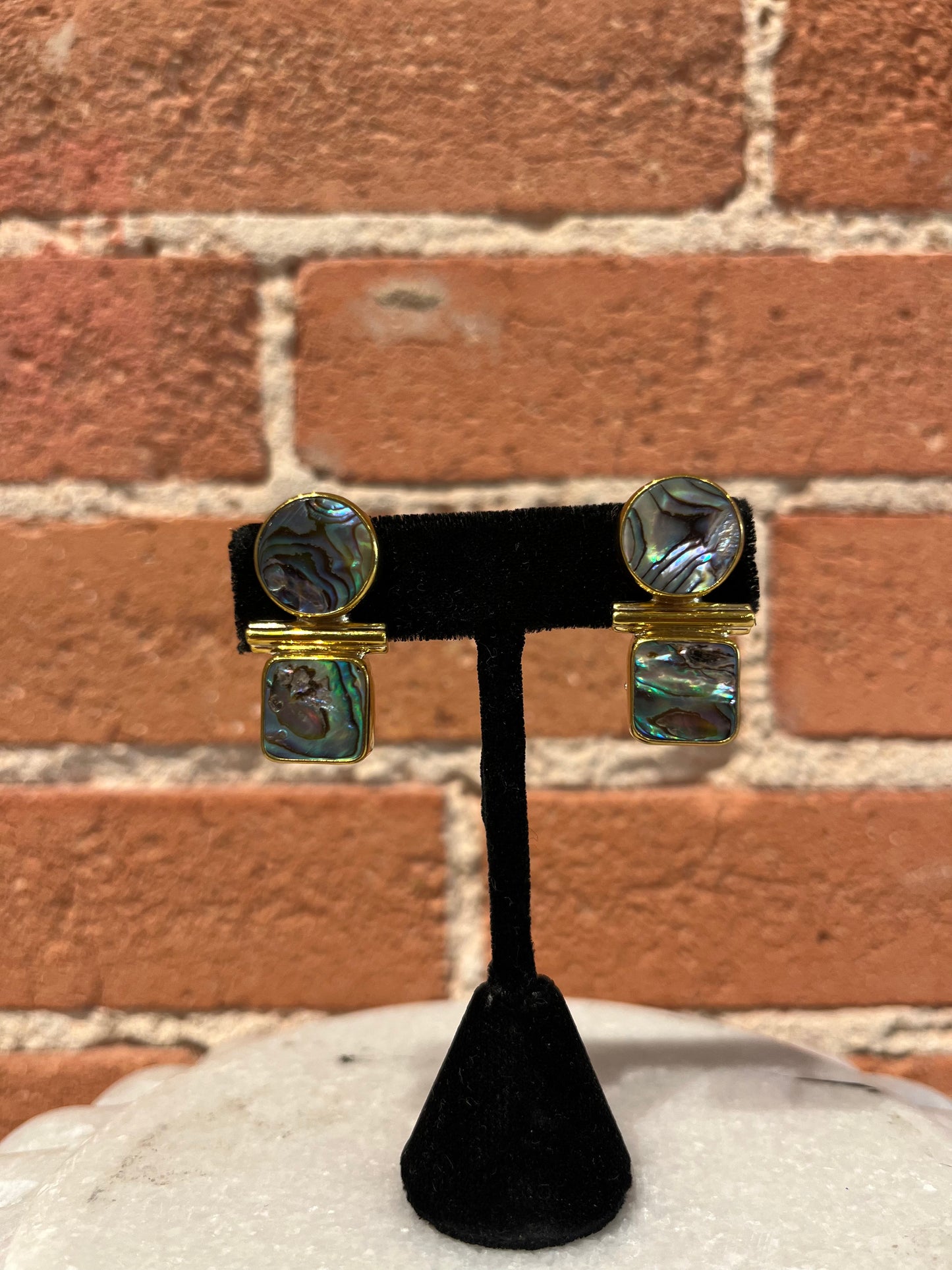 Jan Maclaughlin Earrings- Double Abalone