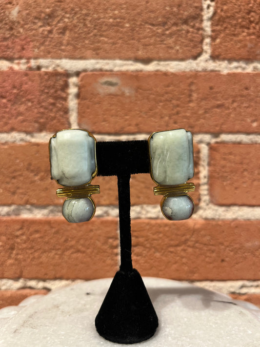 Jan McLaughlin Earrings- White Jade