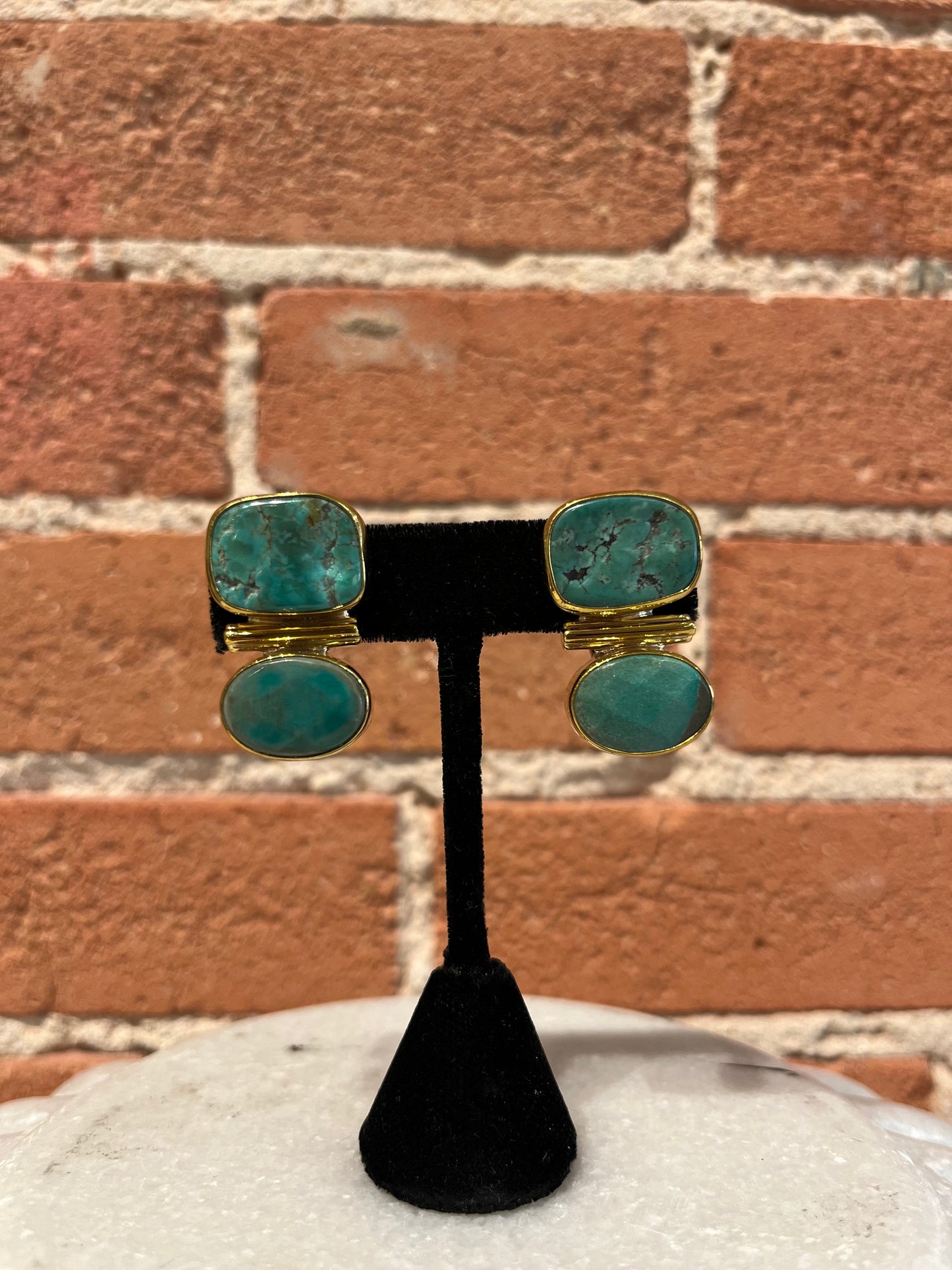 Jan Maclaughlin Earrings- Dark Turquoise