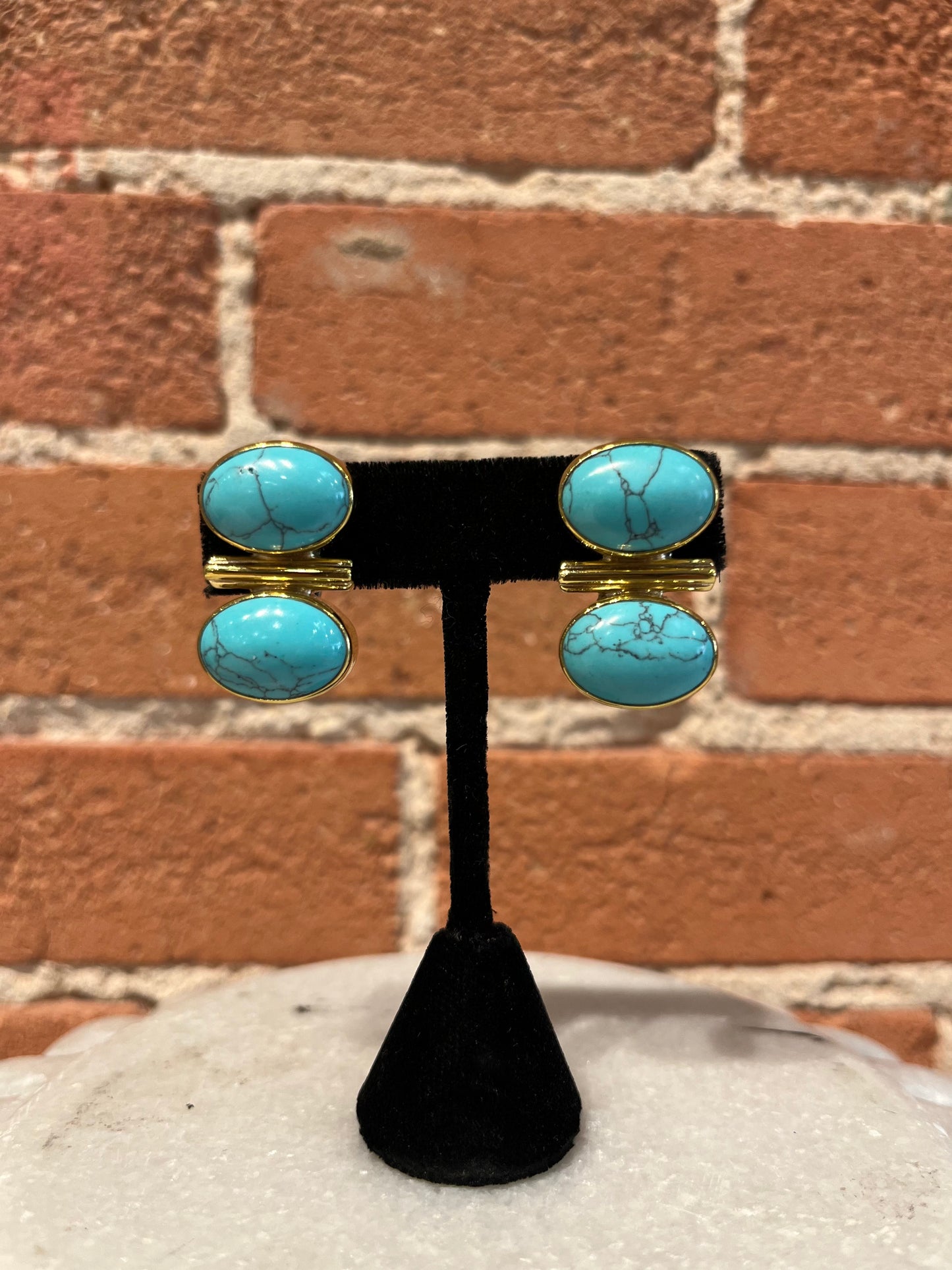 Jan Maclaughlin Earrings- Blue Turquoise