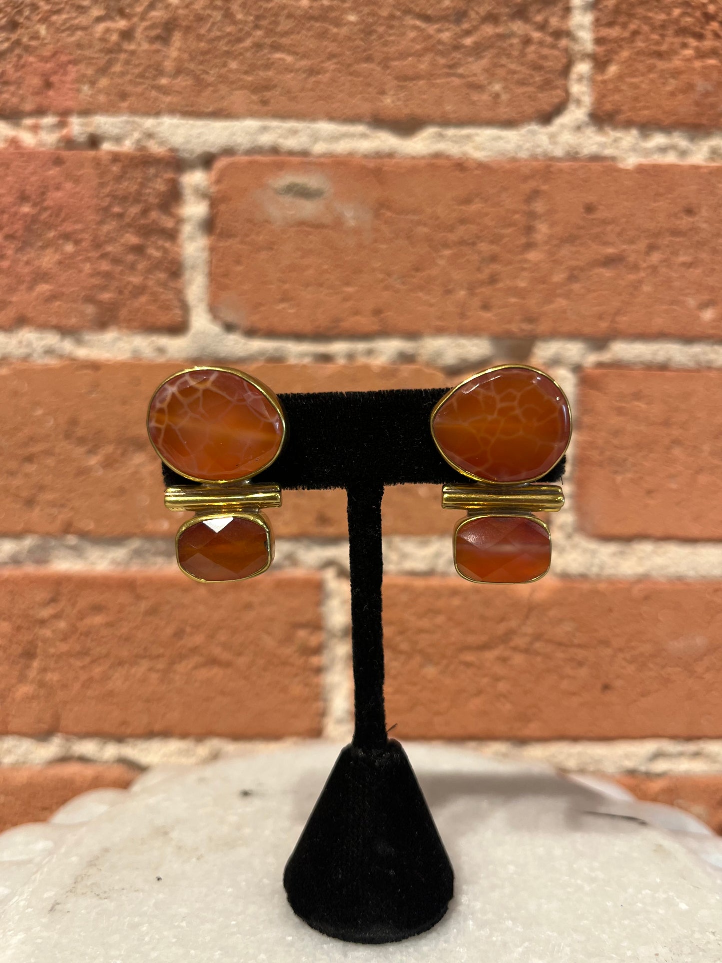 Jan Maclaughlin Earrings- Carnelian Agate