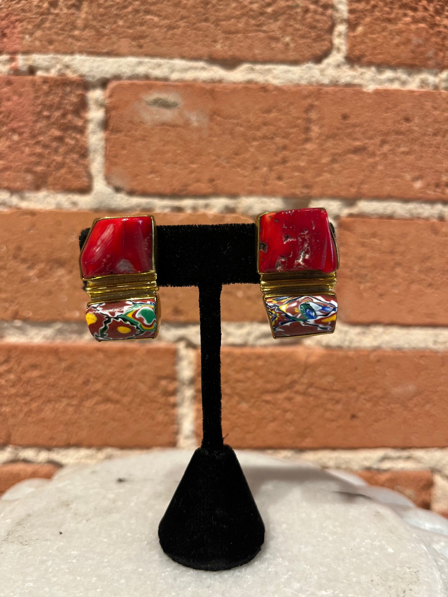 Jan Maclaughlin Earrings- Red Coral
