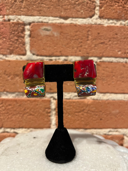 Jan McLaughlin Earrings- Red Coral