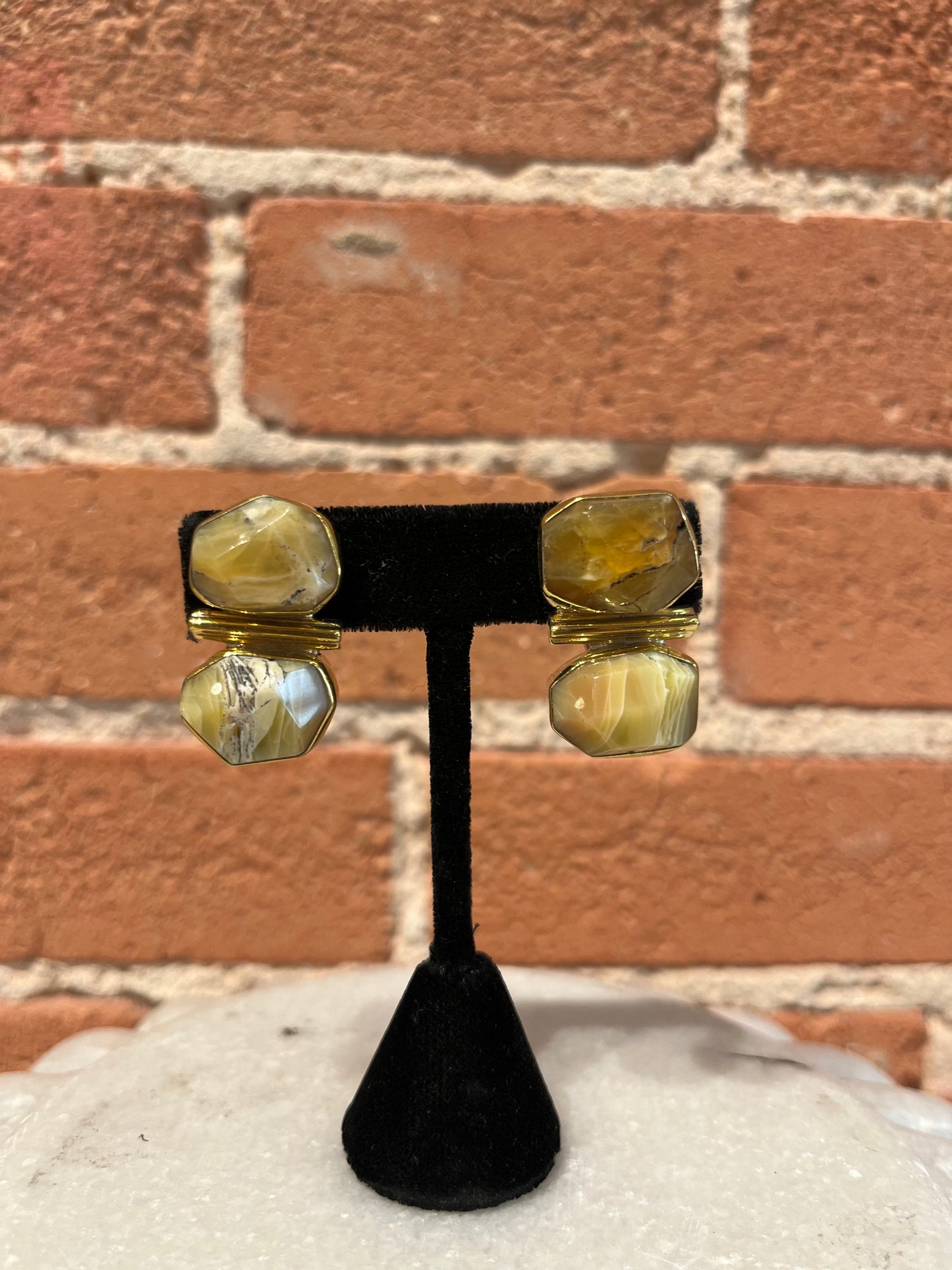 Jan Maclaughlin Earrings- Honey Opal