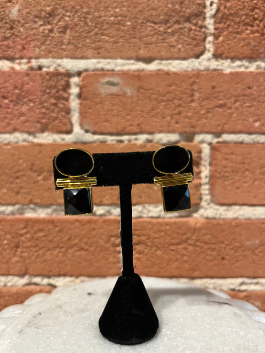 Jan McLaughlin Earrings- Double Black Onyx