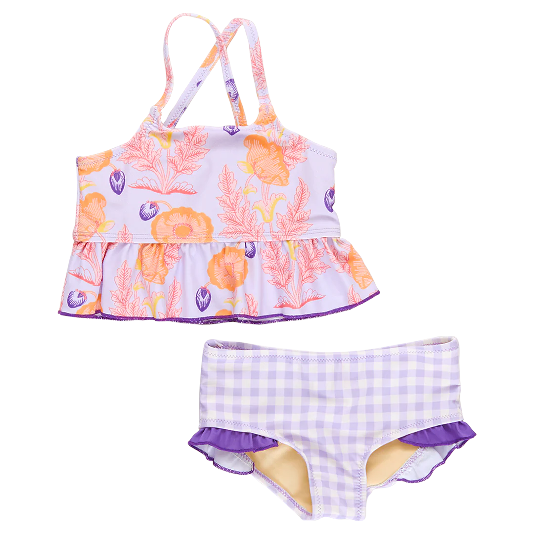 Girls Joy Tankini- Purple Gilded Floral