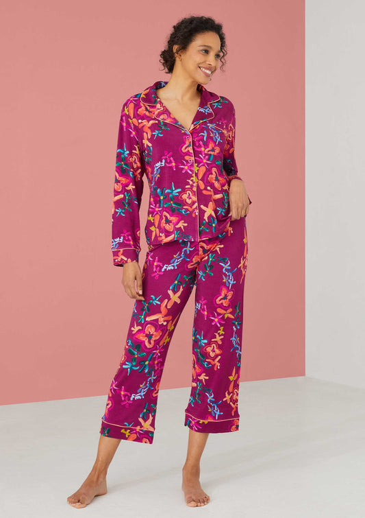 The Sofia PJ Set- Rainbow Floral Magenta