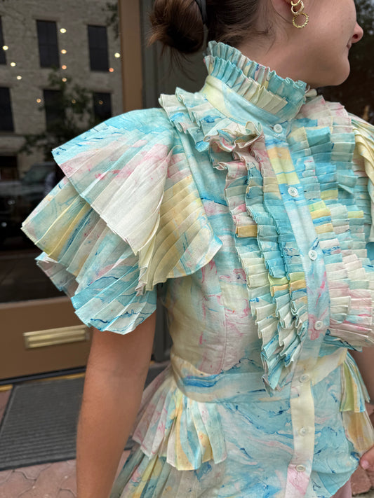 Nautical Nomad Pleated Shirt