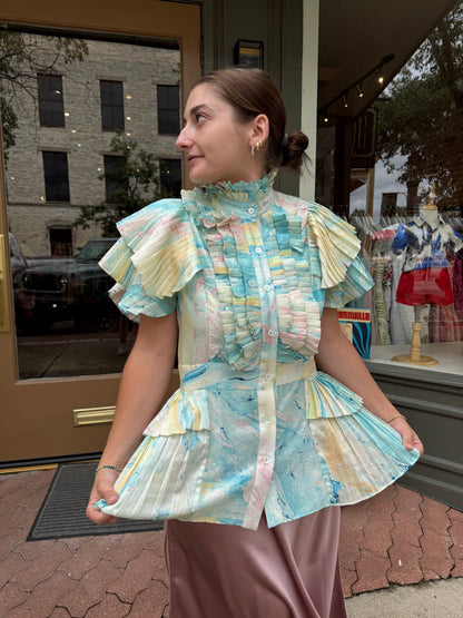 Nautical Nomad Pleated Shirt