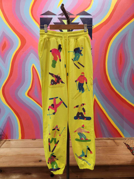 Neon Yellow Scatter Skier Joggers