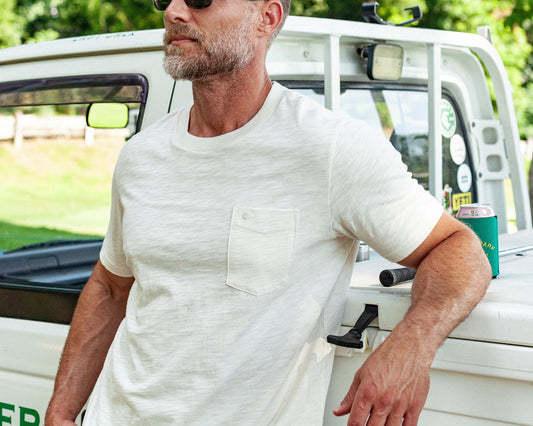 Slub Cotton Short Sleeve T-Shirt- Natural