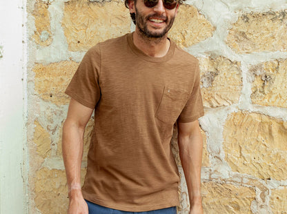 Slub Cotton Short Sleeve T-Shirt- Cedar