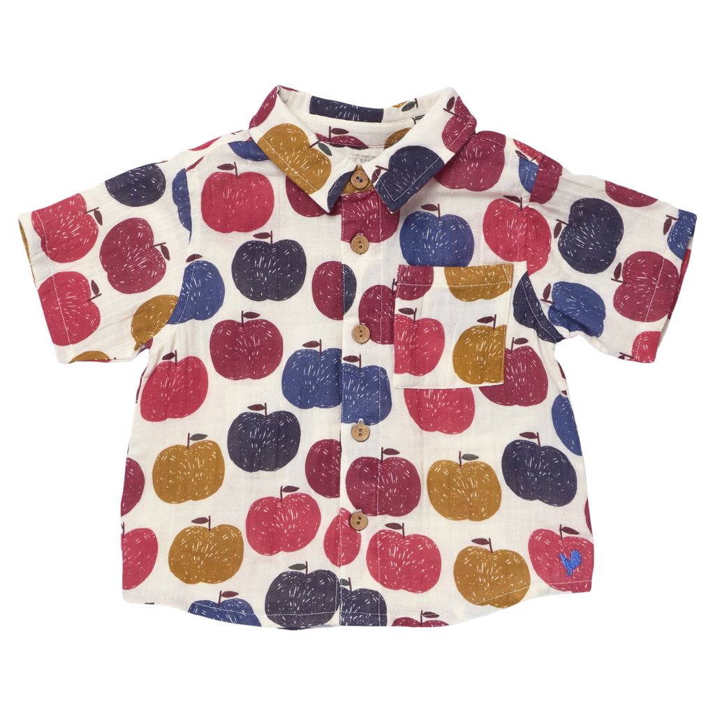 Boys Jack Shirt- Blue Delicious Apples