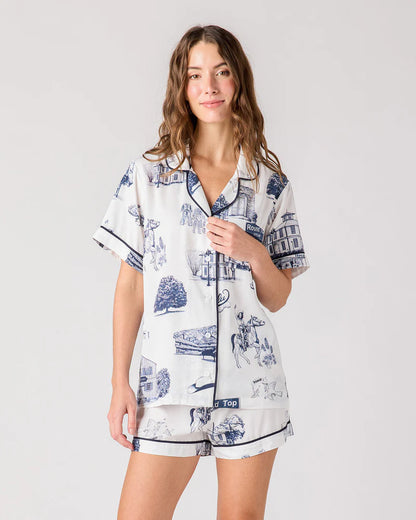 KK PJ Short Set-  Round Top Toile