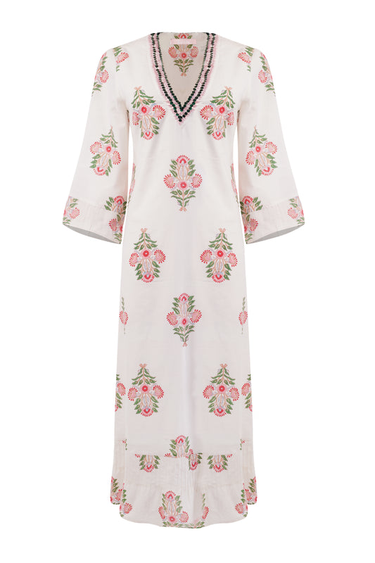 Imperial Pintuck Ruffle Kaftan