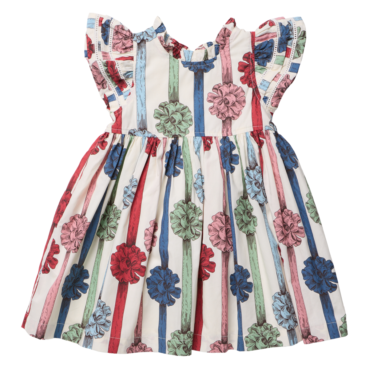 Girls Double Ruffle Jennifer Dress- Present Bows